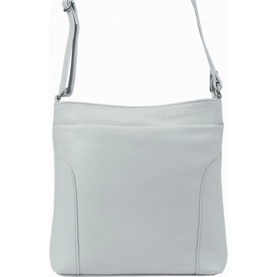 Patrizia Piu Středně velká kožená crossbody kabelka 417 světlešedá