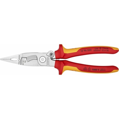 KNIPEX 13 96 200 Elektroinstalační kleště izolované vícesložkovými návleky, certifikace VDE chromované 200 mm