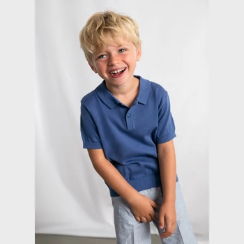 MAYORAL Поло тениска къс ръкав трико Мастиленосин цвят за мини момче Mayoral