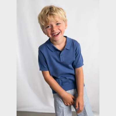 MAYORAL Поло тениска къс ръкав трико Мастиленосин цвят за мини момче Mayoral