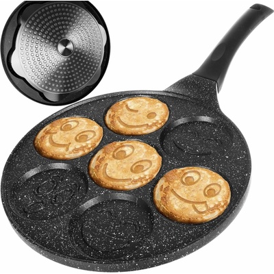GastroKitchen Indukčná panvica na lievance 26 cm smajlíky 6,5 cm