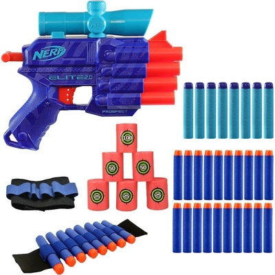 Sada Nerf Elite 2.0 Prospect QS-4 Wild Edition F5404 terče páska na ruku 20 šipek