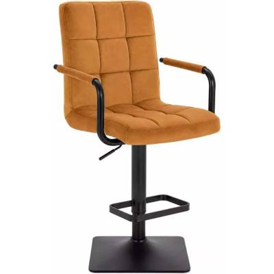 LuxuryForm Design Verona Black Velur na čiernej hranatej podstave medová