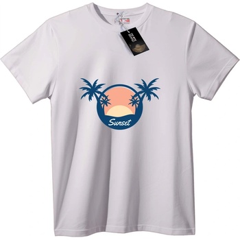 NOONEBRAND Тениска Залез с Палма - XL, White