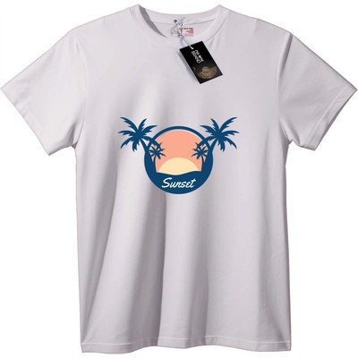 NOONEBRAND Тениска Залез с Палма - XL, White