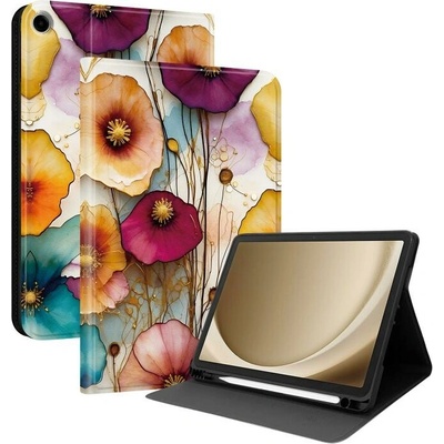 VSECHNONAMOBIL 133262 ART Zaklápěcí pouzdro pro Samsung Galaxy Tab A9+ / Galaxy Tab A11+ COLORFUL FLOWERS