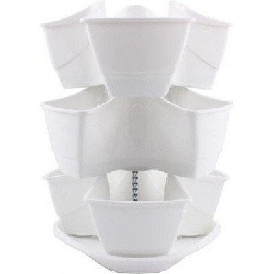 Prosperplast COUBI HERBAL kaskádový květináč 29,5x29,5x88 cm 9l bílá DKN300W