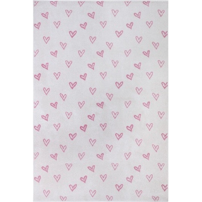 Hanse Home Розово-бял детски килим 120x170 cm Hearts - Hanse Home (105945-120x170)
