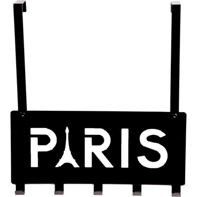 Compactor Черна закачалка за врата с 5 куки Paris - Compactor (RAN4968)