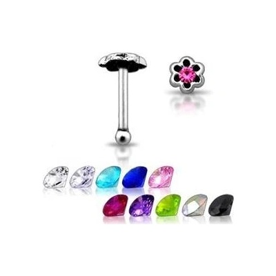 Šperky4U stříbrný piercing do nosu kytička N01011-A