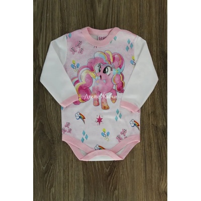 БЕЙБ ФЕШЪН ЕООД Боди с дълъг ръкав Пони, 80, 86