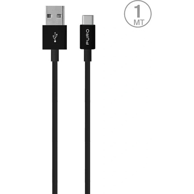 Puro elektrik Puro White USB-A USB-C кабел 1 м - черен (PWCUSBCBLK)