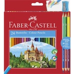Faber-Castell Цветни моливи faber-castell шестоъгълни 24 броя + 3 цветни молива с двоен край 110324 (110324)