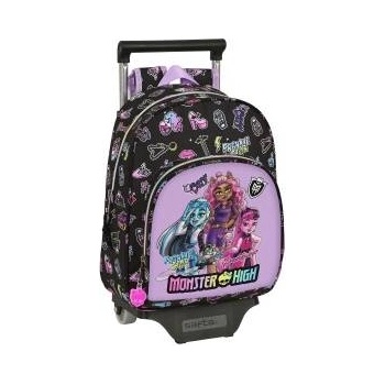 Monster High Училищна чанта с колелца Monster High Creep Черен 28 x 34 x 10 cm