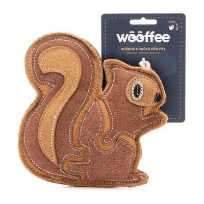 Wooffee pravá kůže hnědá veverka 15 cm