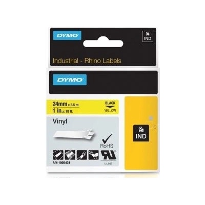 páska DYMO 1805431 PROFI D1 RHINO Black On Yellow Vinyl Tape (24mm) (1805431)