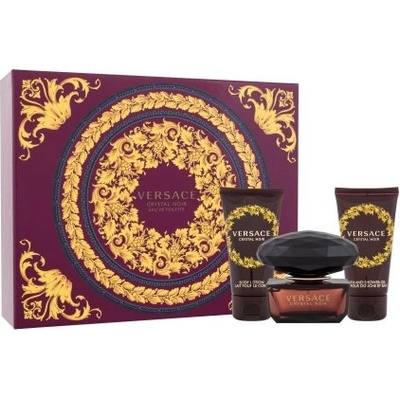 Versace Crystal Noir - Подаръчен комплект за жени: 50мл парфюм EDT + 50мл душ гел + 50мл лосион за тяло