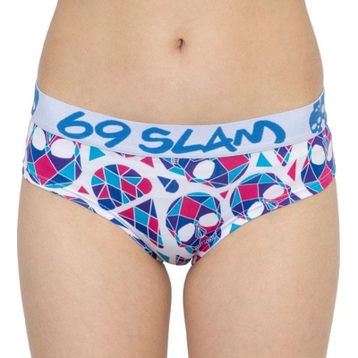 69SLAM dámske nohavičky boxer skullmond white
