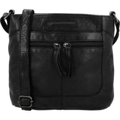 Čierna štvorcová kožená crossbody kabelka „Alisha”