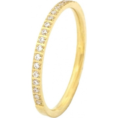 Exeed 242909 Pozlacený prsten z chirurgické oceli s kameny