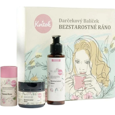 Kvitok dárkový kosmetický balíček Vánoční večer šlehaný tělový krém 60 ml + sprchový krém 100 ml + směs esenciálních olejů 10 ml