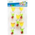 Craft with fun Wooden flower/ladybug clips 5pcs