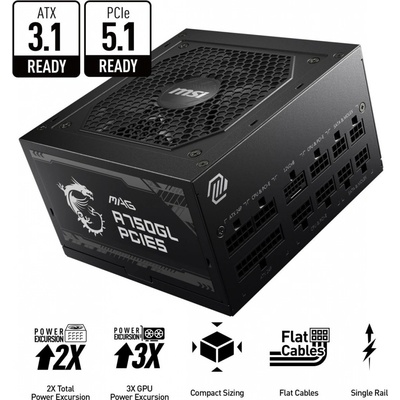MSI MAG A750GL PCIE5 750W 306-7ZP8B11-CE0