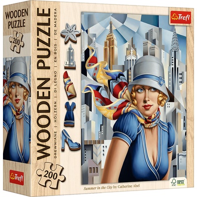 Trefl - Puzzle Summer in the City - Catherine Abel wooden - 200 piese