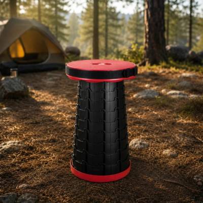 Zaparkorun Přenosný outdoorový taburet - červený