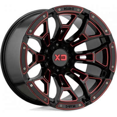XD XD841 BONEYARD 10x20 5x127 ET-18 gloss black milled with red tint