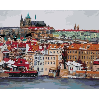ZUTY Malování podle čísel ZIMNÍ PRAŽSKÝ HRAD 40 x 50 cm