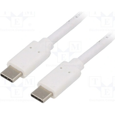 Qoltec 50508 USB 3.1; USB C vidlice,z obou stran, 1m, bílý
