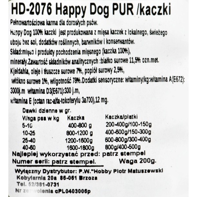 Happy Dog Ente Pur France kačacie 200 g