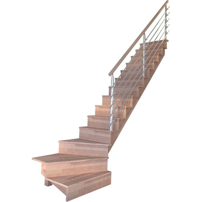 StarWood Schody Lindos Pro bukové pravé 80cm uzavřené design. nerez. zábradlí