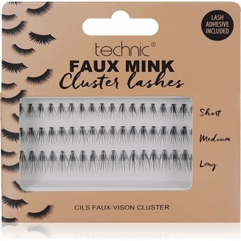 Technic Cosmetics Faux Mink Cluster Lashes umělé řasy s lepidlem 54 ks
