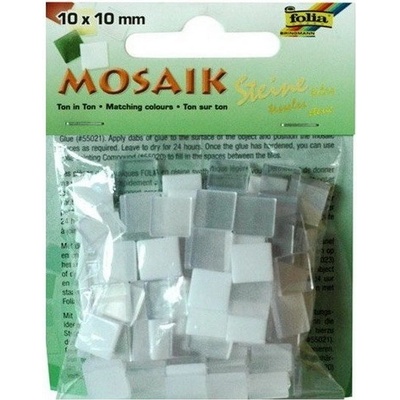 Folia Mozaikové kamienky tónované, 10 x 10 mm biela