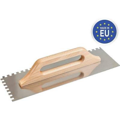 Hladítko Strend Pro Premium, s dřevěnou rukojetí, 480x130 mm, e6mm, 0,7 mm, rovné, nerez