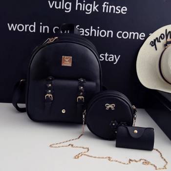 Image 1 of Дамска раница сет 3 части | Кожени раници дамски