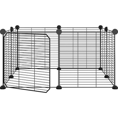 Shumee Ohrádka s dvířky 8 panelů černá 35 x 35 cm ocel