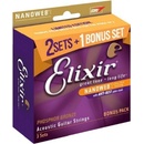 Elixir 16544 Nanoweb Phosphor Bronze Custom Light 11-52 3 Pack Set