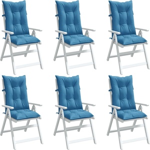 vidaXL Възглавници за столове 6 бр меланж сини 120x50x7 см плат (4002360)