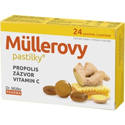Dr. Muller Müllerove pastilky propolis zázvor vitamín C 24 pastiliek