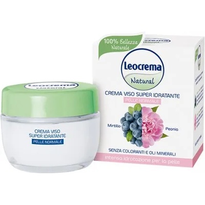 Leocrema Natural Супер хидратиращ крем за лице Боровинка и Божур 50мл