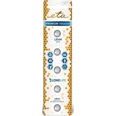 ETA PREMIUM ALKALINE LR44 5ks LR44PREM5