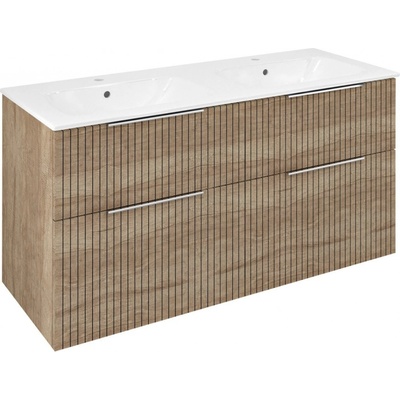 SAPHO CIRASA umyvadlová skříňka s dvojumyvadlem 121x66x46cm, dub alabama strip CR121-2322-21