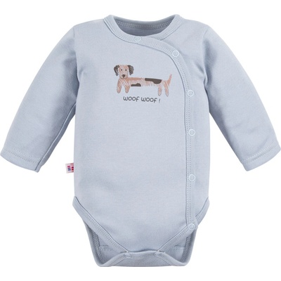 Eevi Body rozopínacie s dlhým rukávom Puppy Playtime modré