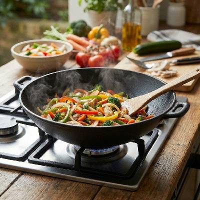 Cattara Grilovací pánev WOK LITINA 31 cm