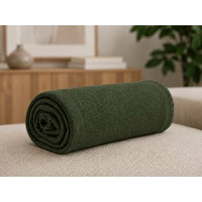 Textilomanie fleece deka Fleora tmavě zelená 150x200