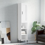 vidaXL Висок шкаф, бял, 34, 5x34x180 см, инженерно дърво (3200329)