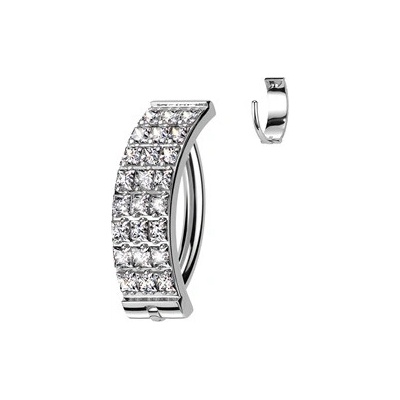 Šperky4U piercing do pupíku titan čiré zirkony TIT1303-C